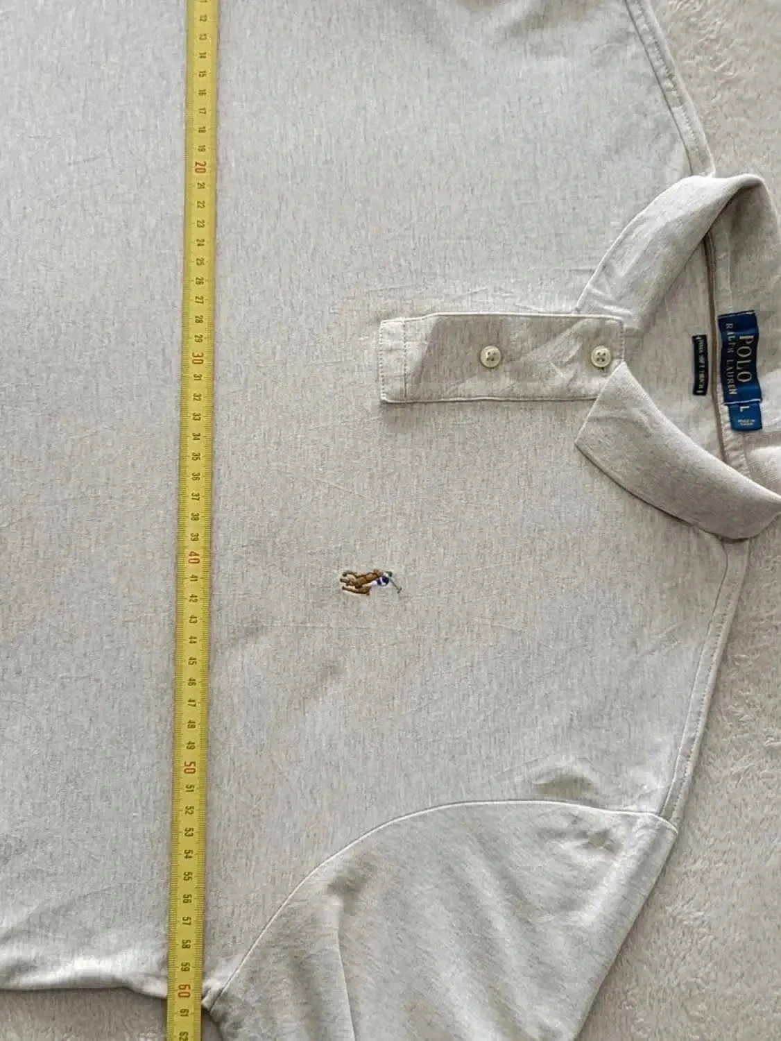 Polo Ralph Lauren pima soft touch beige geribbeld lange mouw Maat L – photo 16
